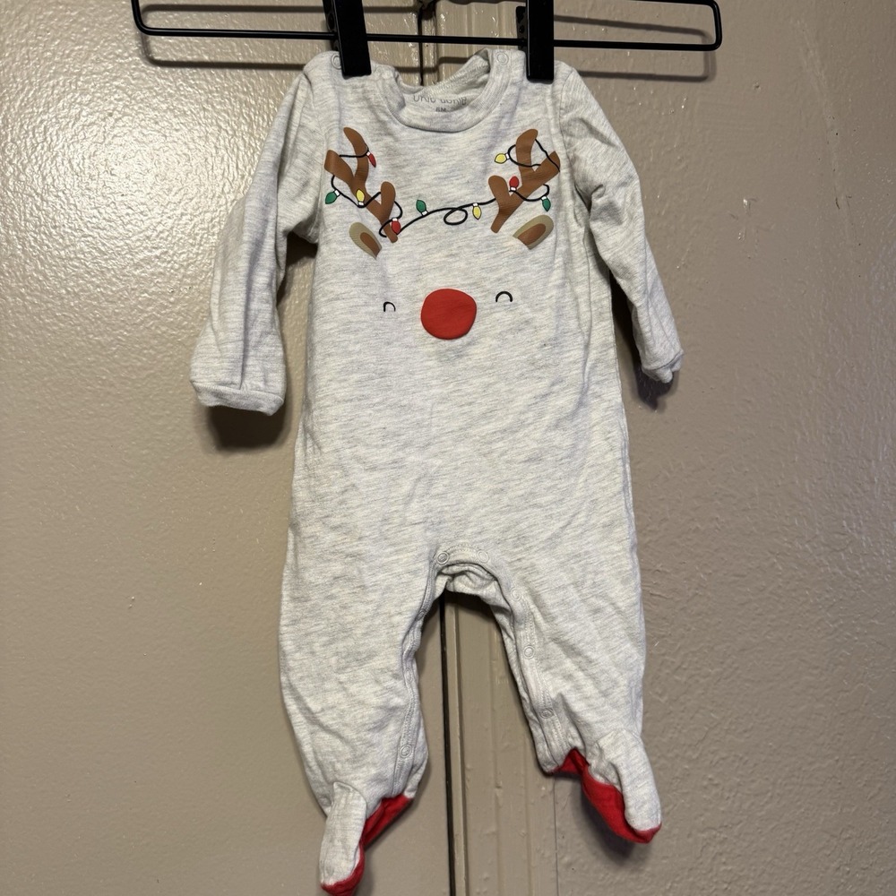 Okie Dokie 6 Mos Baby Christmas Pjs Reindeer Christmas Lights Footies